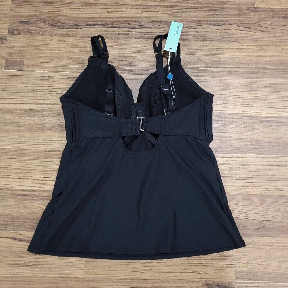 Birdsong Size 38DD‎ Bare Necessities Black Underwire Wrap Tankini Swim Top - Picture 8 of 16